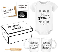Blinking Stars promoted-to-grandparents coffee mugs show gift-ready design for grandparents.