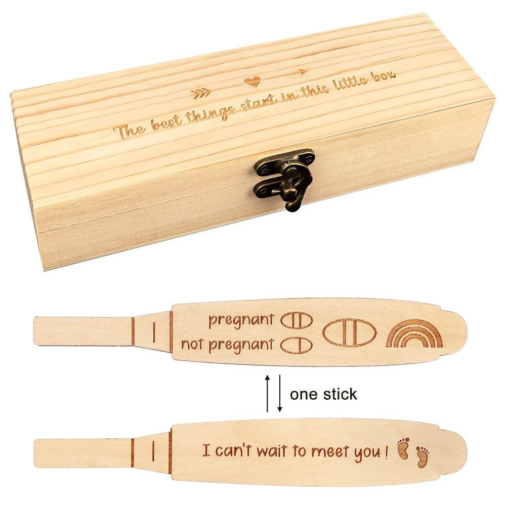 Blinking Stars wooden positive pregnancy test side engraving celebrates joyful news for family