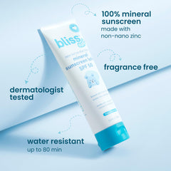 Bliss Baby Sunscreen applied to skin showing smooth glide for babies