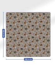 Blissful Diary 50.4x50.4 inch splash mat covers a wide dining area