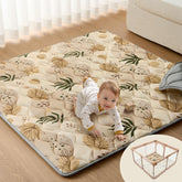 Blissful Diary baby play mat edges closeup shows non-slip texture for safe floor play.