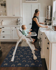 Blissful Diary splat mat anti-slip bottom stays in place on floors.