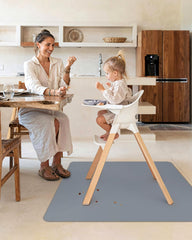 Blissful Diary Splat Mat anti-slip bottom keeps mat in place during meals.