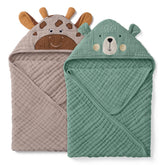 Blissful Diary bear hooded towel closeup shows ultra-soft muslin and warmth.