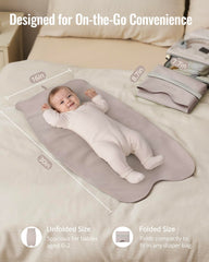 Blissful Diary bear-shaped taupe changing pad design, adds playful style to diaper changes.