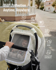 Blissful Diary car seat cover 360-protective-castle shields from sun and wind.