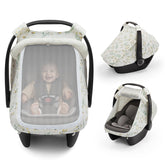 Blissful Diary car seat cover mesh-window shows breathable comfort for outings.