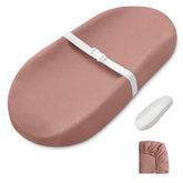 Blissful Diary changing pad in dusty pink cover with secure fit and easy wipe-clean surface
