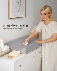 Blissful Diary changing pad fits standard tables and dressers for versatile setup