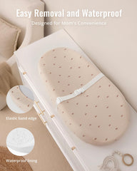 Blissful Diary changing pad Sunshine waterproof surface offers quick cleanups during messy diaper changes.