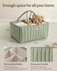 Blissful Diary caddy features removable dividers for flexible bottle, cream, and outfit organization.