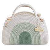 Blissful Diary diaper caddy in mint rainbow design with spacious compartments for nursery essentials