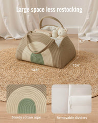 Blissful Diary diaper caddy features removable dividers for flexible organization and quick access.
