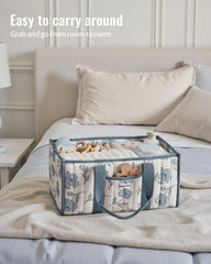 Blissful Diary Floral Diaper Caddy outer pocket for quick pacifier access.