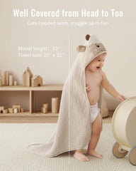 Blissful Diary lamb-design hooded towel adds playful bath time charm.