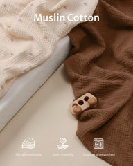 Blissful Diary changing pad cover Brown close-up; stylish nursery print