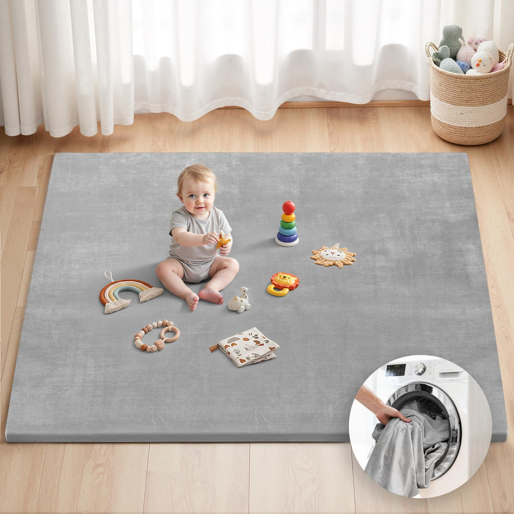 Blissful Diary play mat with removable-slip-on-cover for quick cleaning and safer baby play.