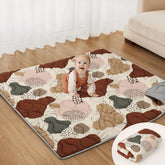 Blissful Diary portable baby play mat folded for compact storage and travel.