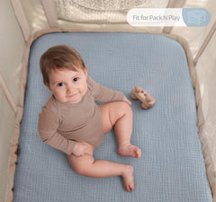 Blissful Diary two-pack baby sheets image highlights convenient bedding refresh