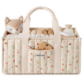 Blissful Diary Woodland Diaper Caddy front view for organized nursery storage