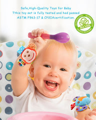 BLOOBLOOMAX infant rattle socks soft knit fabric for gentle comfort.