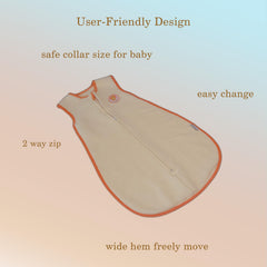 Bloomstar 2-way zipper sleep sack eases diaper changes.