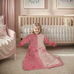 BLOOMSTAR long-sleeve sleep sack features a two-way zipper for quick diaper changes.