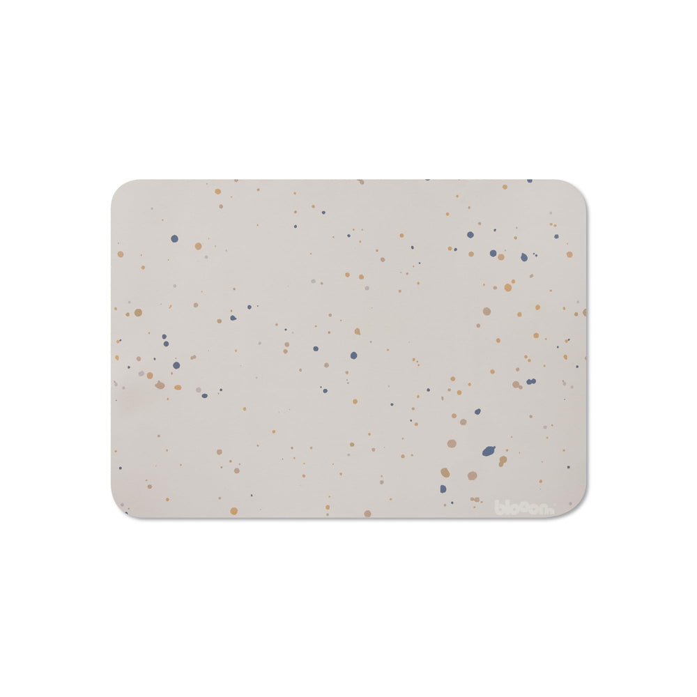 Blooom placemat confetti full-view showcases durable, wipeable surface for family meals