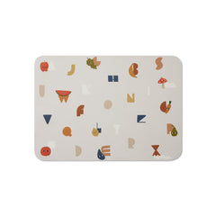 Blooom XL placemat with alphabet design keeps meals organized and spills contained.