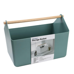 BLUE GINKGO large storage basket green, front-angle view for versatile organization