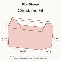 BLUE GINKGO Large Storage Basket pink side-handle for easy carrying
