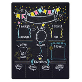 Blue Panda Baby Milestone Chalkboard front view with clean chalk surface for memory keeping.