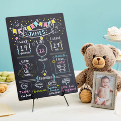 Blue Panda milestone board durable wood frame supports long-term use for multiple children.