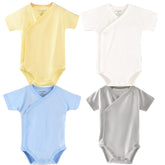 Blueleyu baby kimono bodysuit front view — soft cotton for daily comfort.