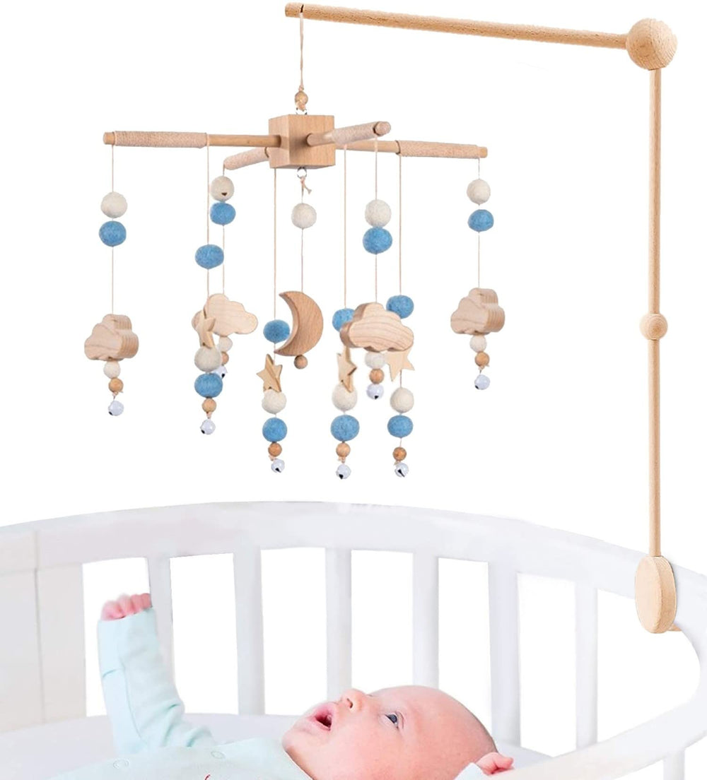 BlueMello Starry Night mobile-crib for visual tracking with calming design.