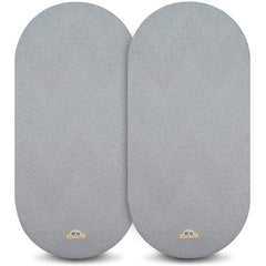 BlueSnail bassinet sheets gray 2-pack folded, soft knit for gentle baby skin.