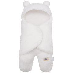 BlueSnail newborn blanket-cream-swaddle laid flat for quick cozy coverage.