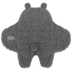 BlueSnail newborn swaddle wrap gray close-up highlights plush sherpa softness.