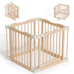 BlueWood Foldable Playpen assembly showing tool-free setup for quick safe play areas.