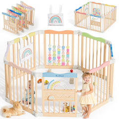 BlueWood foldable playpen assembly shows tool-free setup for quick safety