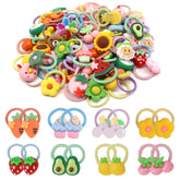 BlueZOO baby hair ties cartoon patterns closeup for daily styling