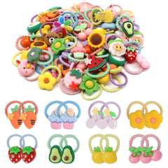 BlueZOO baby hair ties cartoon patterns closeup for daily styling