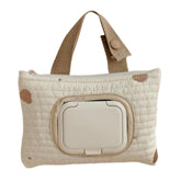 BLULILY embroidered bear stroller wipe pouch keeps wipes within reach on-the-go.