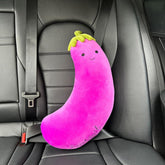 BNTR car seat belt cover in eggplant for plush comfort