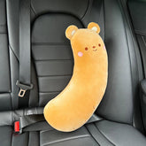BNTR seat belt cover rabbit pillow provides plush comfort on long drives.