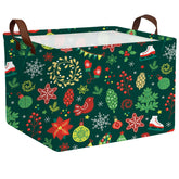 BOAMAU empty Christmas basket with handles, collapsible and portable for holiday party favors.
