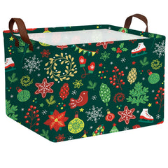 BOAMAU empty Christmas basket with handles, collapsible and portable for holiday party favors.