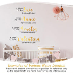 Boao name wall decal 34 x 26.5 cm overall size for warm wall decor
