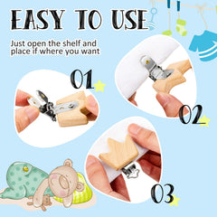 Boao wood pacifier clips panda design easy to grip on the go