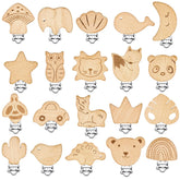 Boao wood pacifier clips stars and moon keep pacifier secure during outings